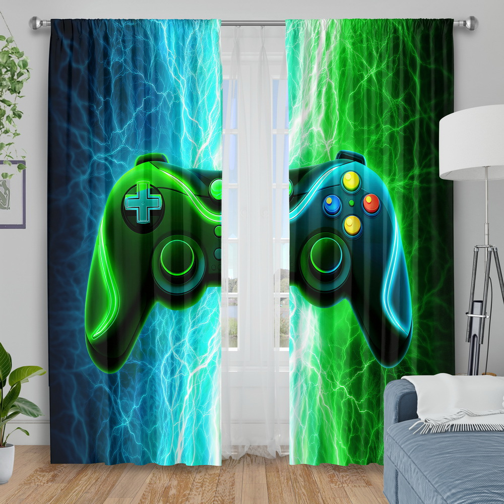 Esports Gaming Youtube - Cortina Gamer, Cortinas Blackout com Estampa