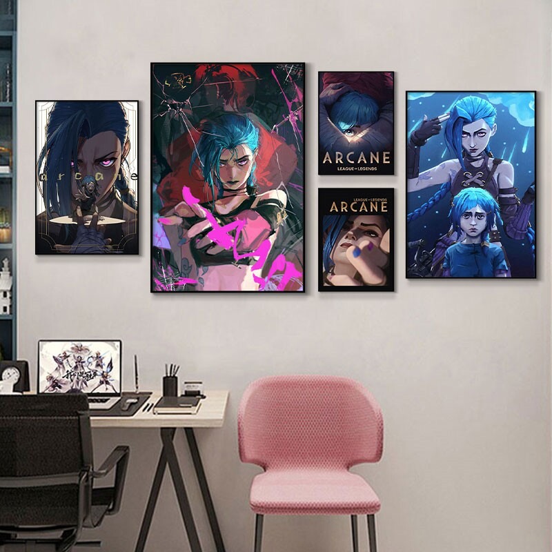Esports Y Gaming - Pôster Arcane Jinx Close-Up em Tela