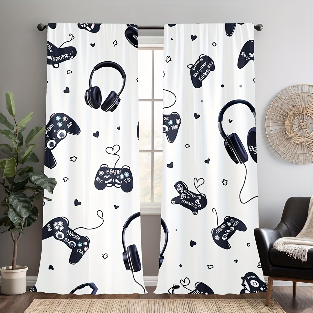 Esports Gaming Youtube - Cortinas com Estampa de Controles de