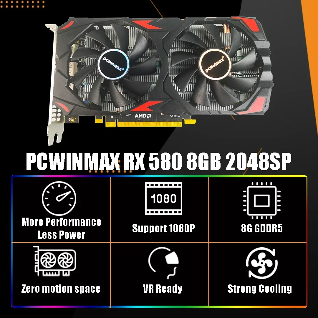 PCWINMAX Radeon RX 580 2048SP  - Video Gaming & Esports Usd Acc avaliação e preço