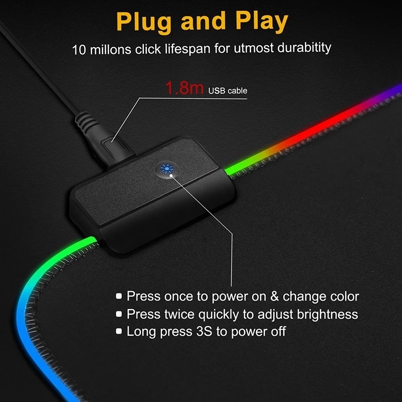 Luz led mousepad rgb teclado c - Esports Gaming Keyboard And Mouse avaliação e preço